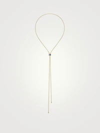 Large Quatre Blue Edition 18K Gold Tie Necklace With Diamonds