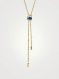 Large Quatre Blue Edition 18K Gold Tie Necklace With Diamonds