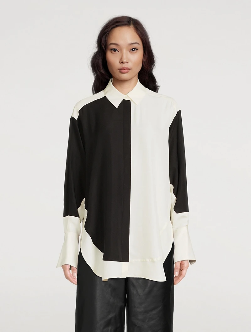 Bicolour Silk Shirt