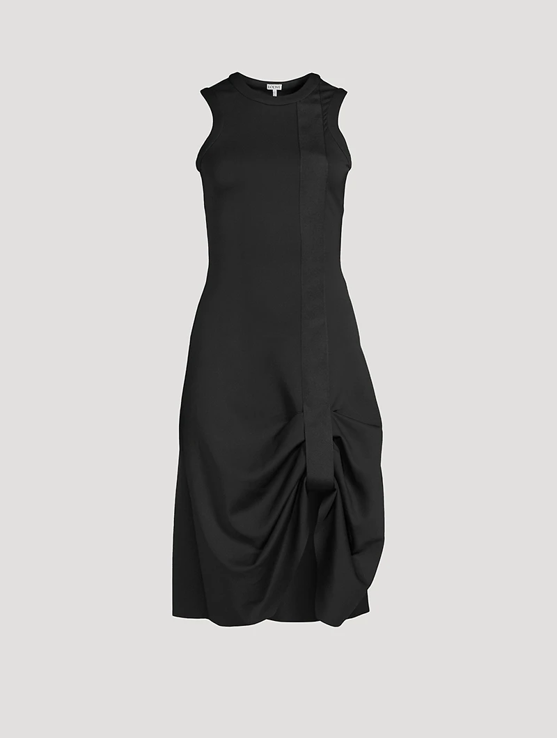 Draped Scuba Jersey Dress