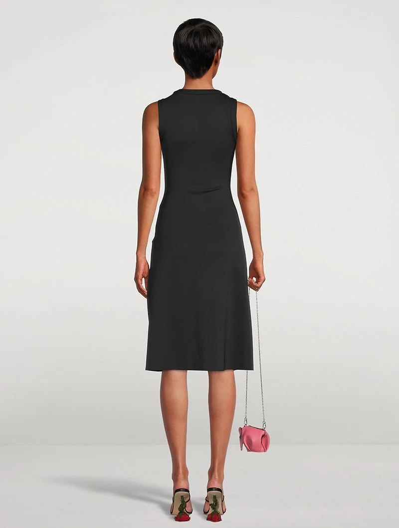 Draped Scuba Jersey Dress