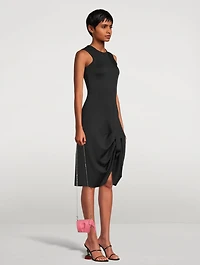 Draped Scuba Jersey Dress