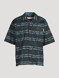 Cotton Short-Sleeve Shirt Plaid Logo Print