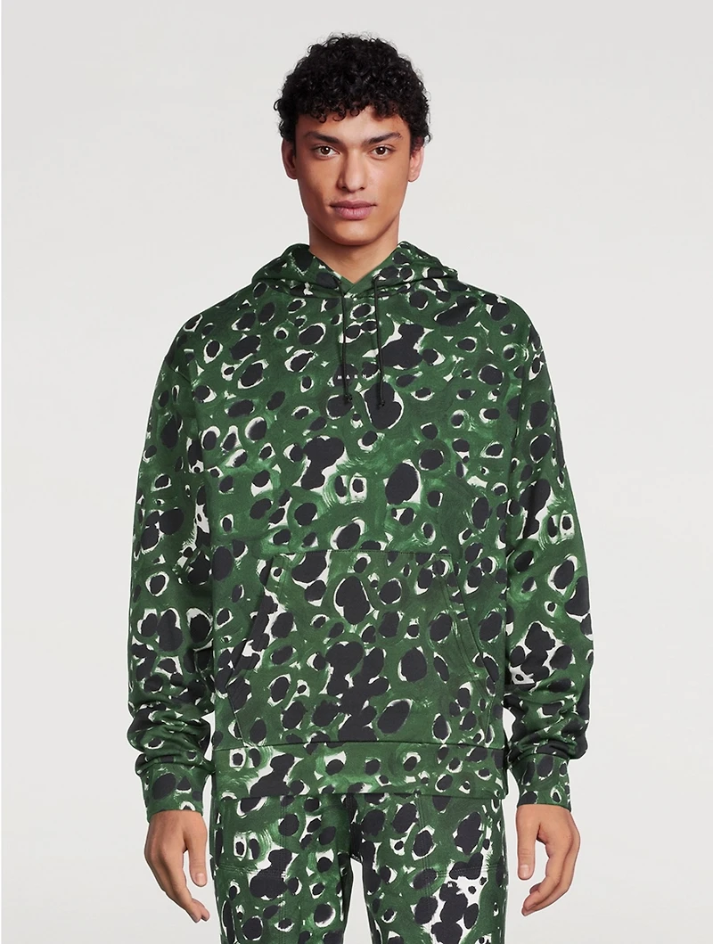 Cotton Hoodie In Dot Print