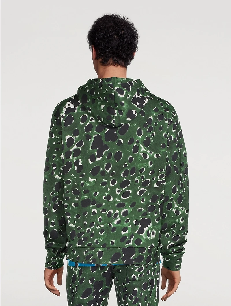 Cotton Hoodie In Dot Print