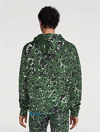 Cotton Hoodie In Dot Print