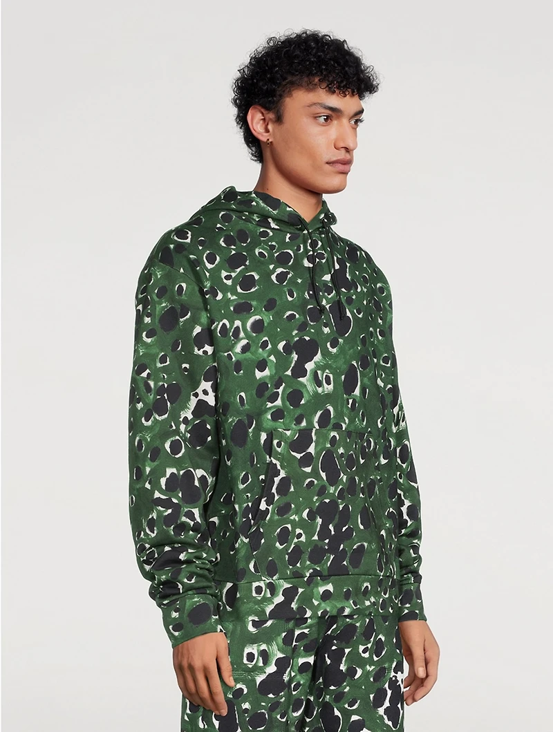 Cotton Hoodie In Dot Print