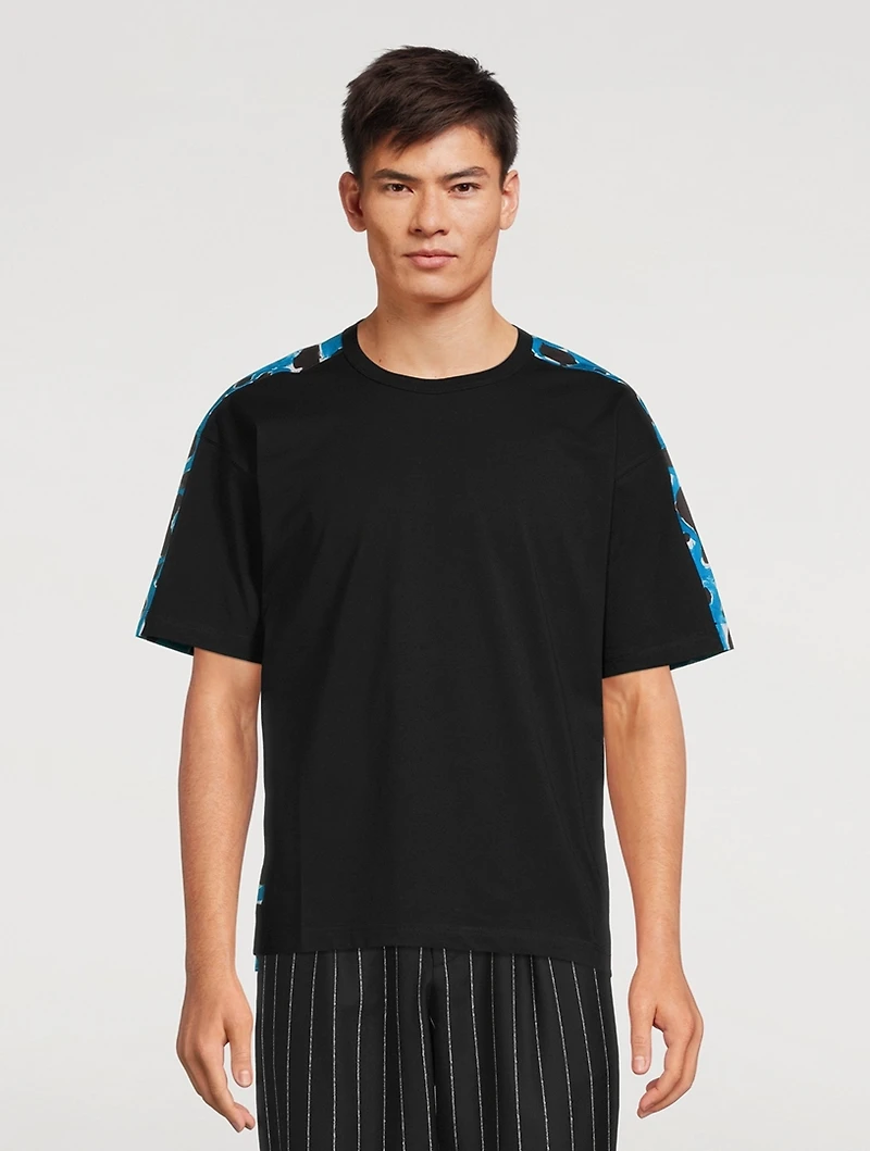 Cotton T-Shirt With Printed Back