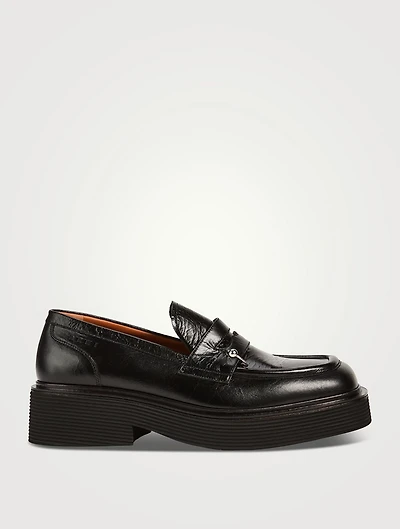 Pierced Leather Loafers