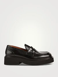 Pierced Leather Loafers
