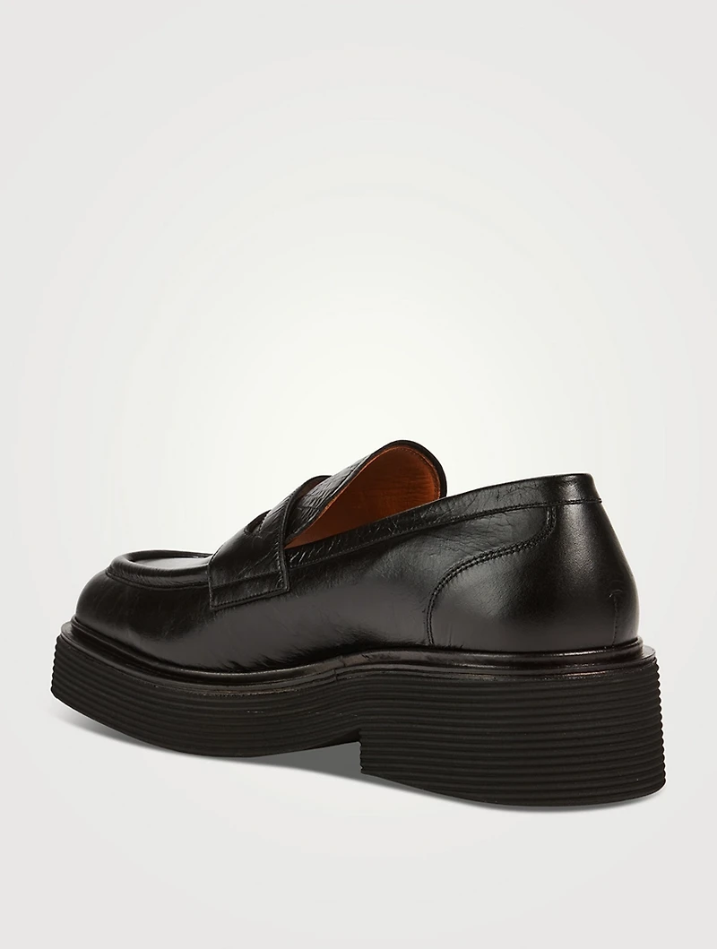 Pierced Leather Loafers