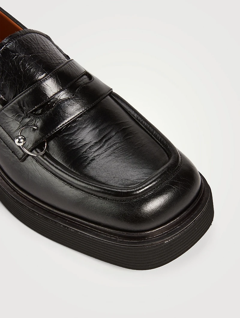 Pierced Leather Loafers