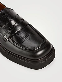 Pierced Leather Loafers