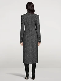 Double-Breasted Houndstooth Coat