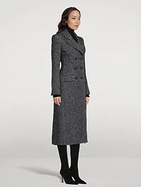 Double-Breasted Houndstooth Coat