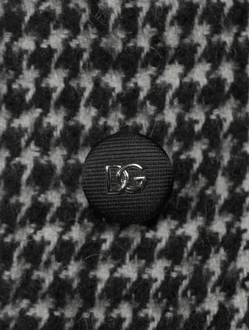 Double-Breasted Houndstooth Coat