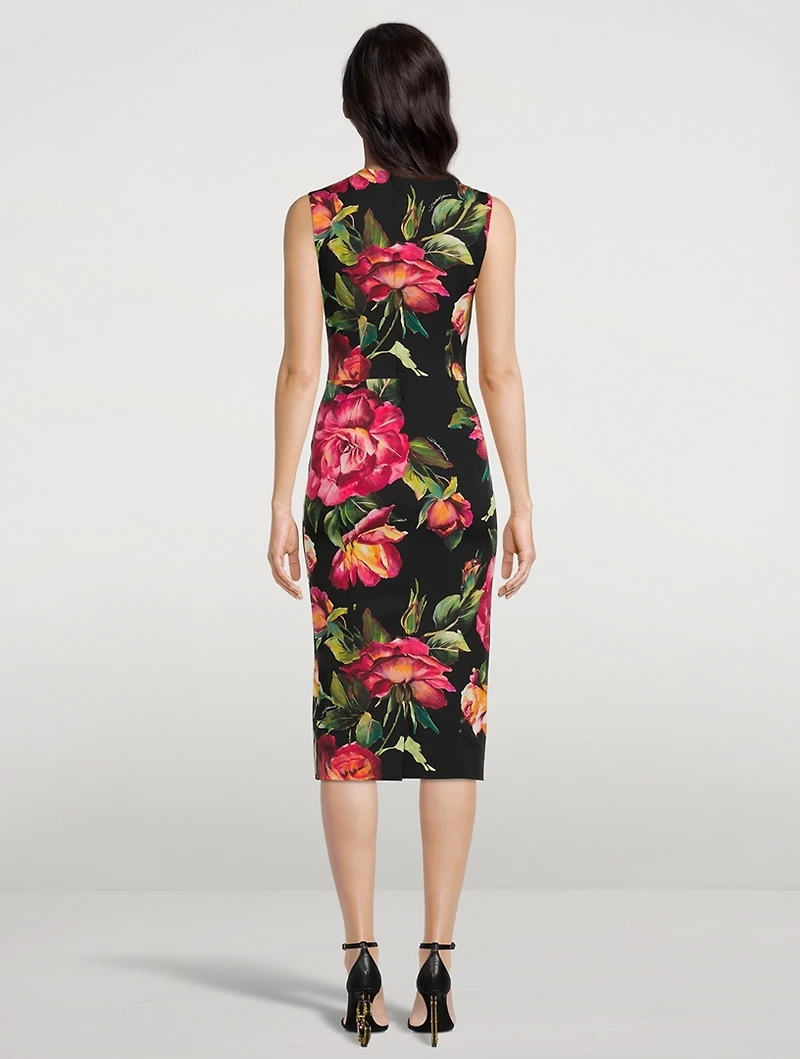 Sheath Dress Rose Print