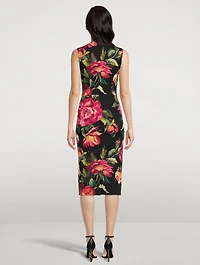Sheath Dress Rose Print