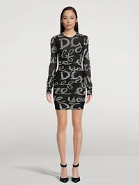 Tulle Mini Dress In Love Yourself Print
