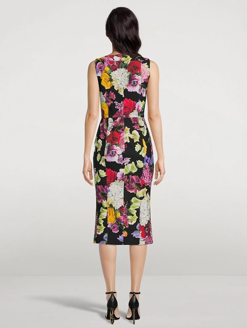Midi Dress Mixed-Floral Print