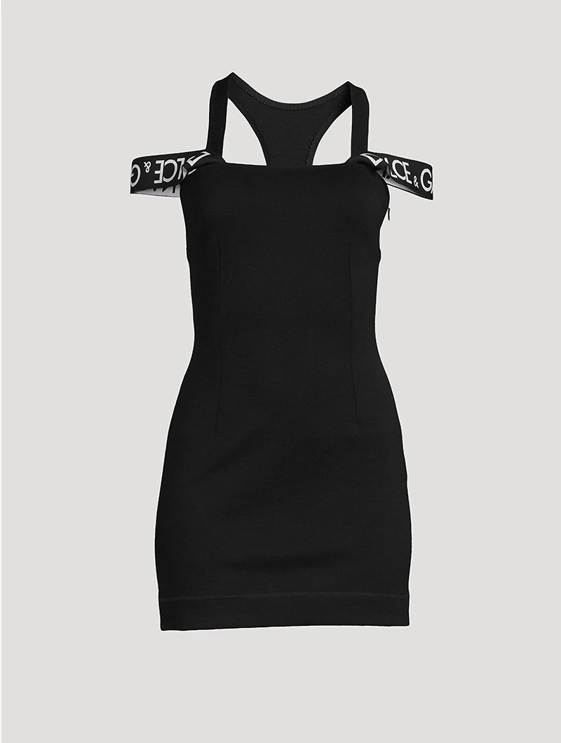 Logo-Band Wool Mini Dress