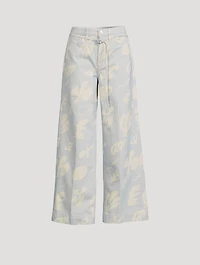 High-Rise Baggy Jeans Floral Print