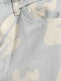 High-Rise Baggy Jeans Floral Print