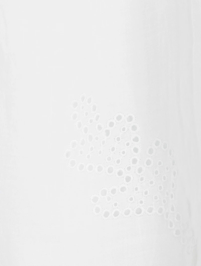 Eyelet Puff-Sleeve Dress