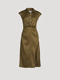 Twist-Front Midi Dress