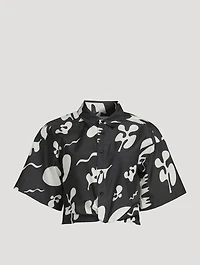 Cropped Twist-Front Shirt