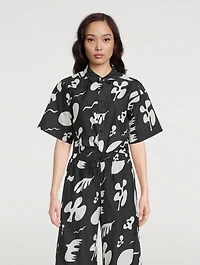 Cropped Twist-Front Shirt