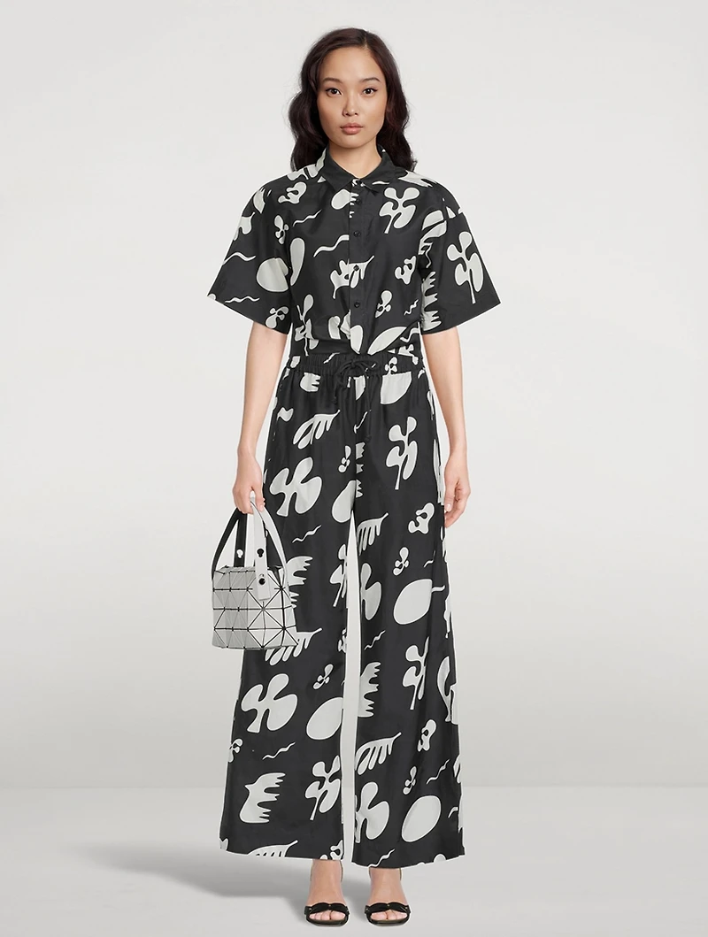 Cropped Twist-Front Shirt