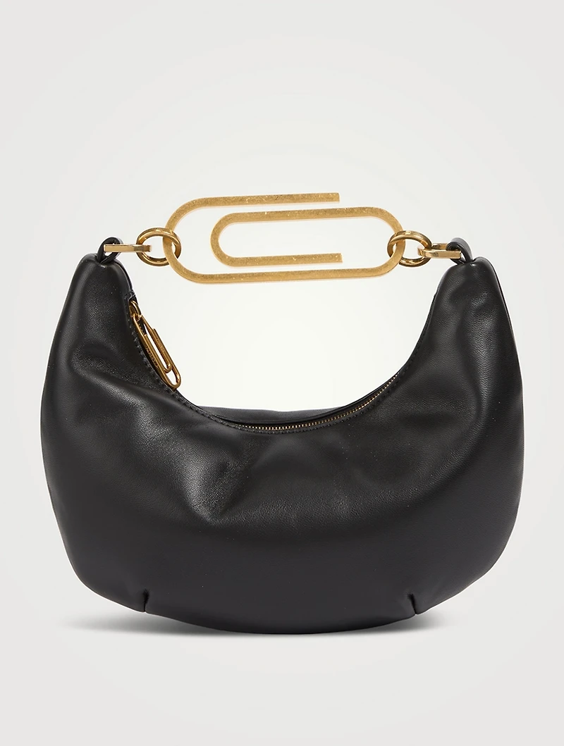 Paper Clip Leather Shoulder Bag