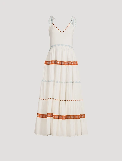Marieta Printed Organic Cotton Long Dress