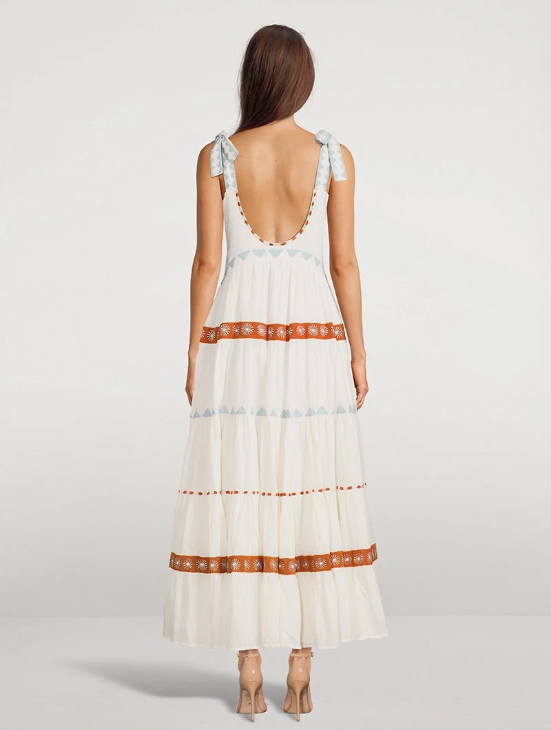 Marieta Printed Organic Cotton Long Dress