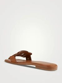Kate Chain Leather Slide Sandals