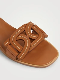 Kate Chain Leather Slide Sandals