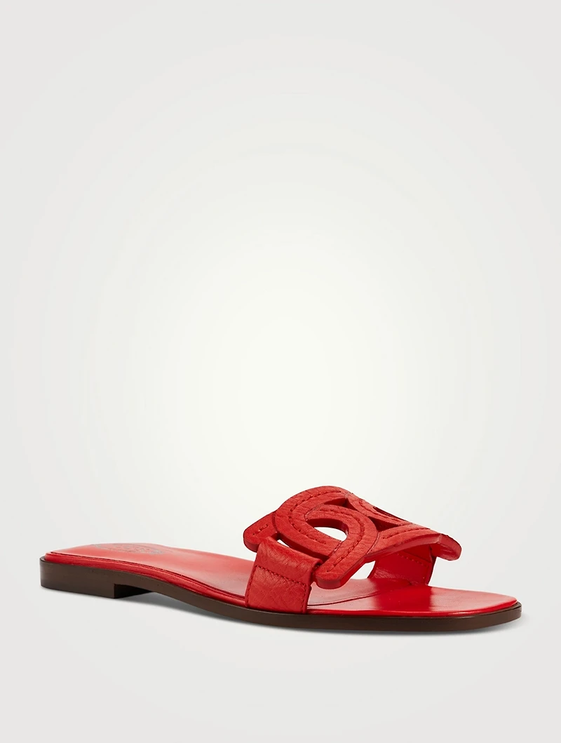 Kate Chain Leather Slide Sandals