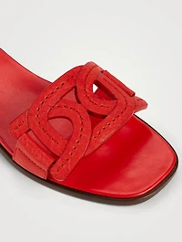 Kate Chain Leather Slide Sandals