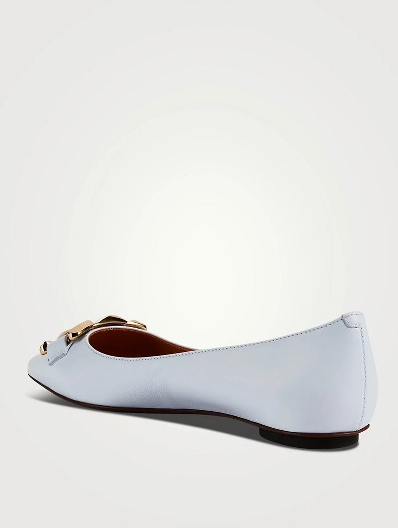 Kate Chain Leather Ballet Flats