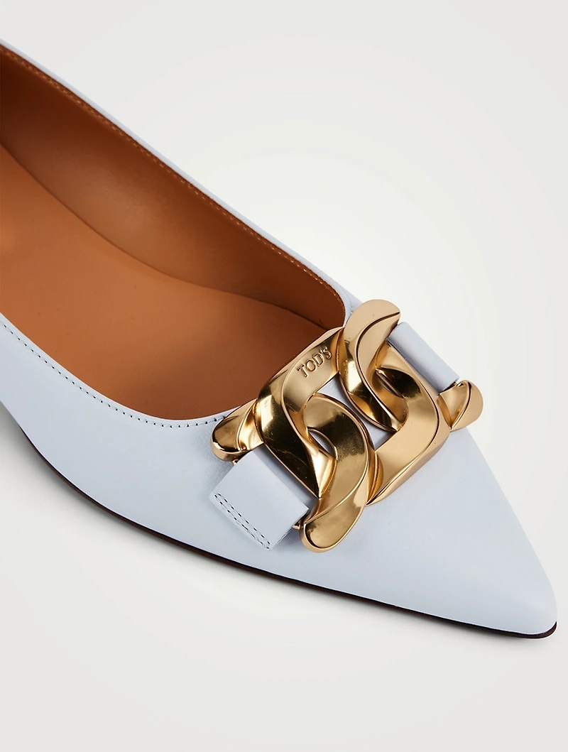 Kate Chain Leather Ballet Flats