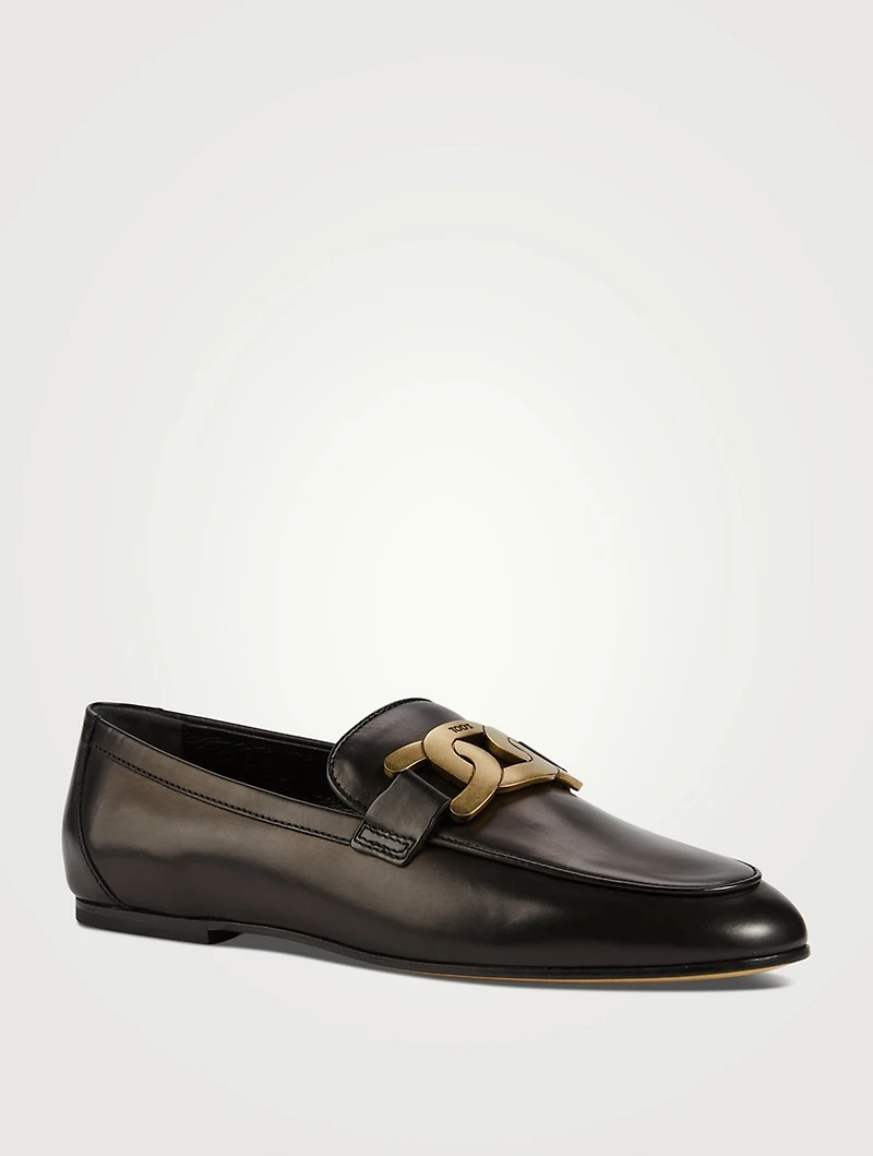 Kate Chain Leather Loafers