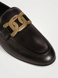 Kate Chain Leather Loafers