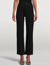 London High-Waisted Straight-Leg Jeans