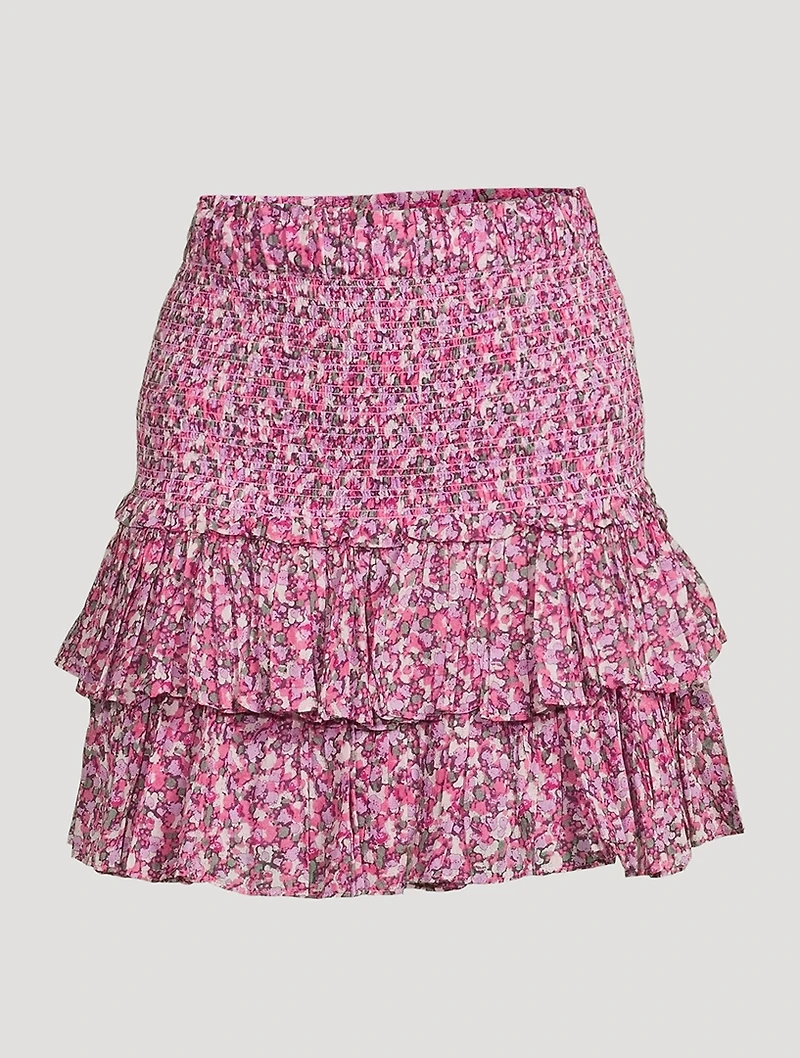 Naomi Printed Smocked Mini Skirt