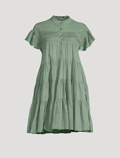Lanikaye Tiered Cotton Shirt Dress