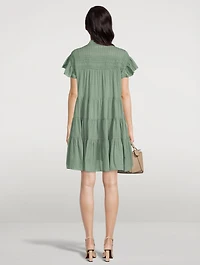 Lanikaye Tiered Cotton Shirt Dress