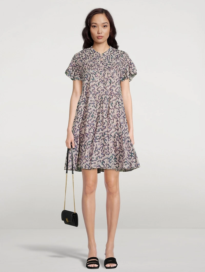 Lanikazi Printed Tiered Cotton Shirt Dress