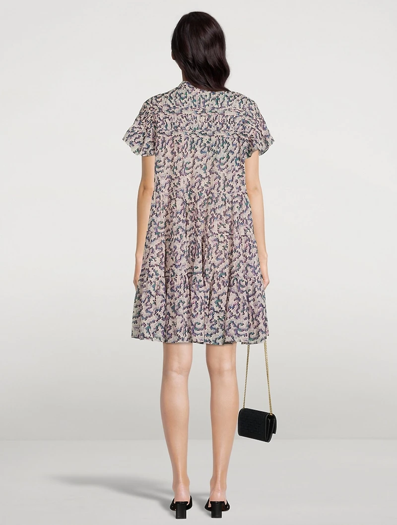 Lanikazi Printed Tiered Cotton Shirt Dress