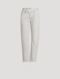 Criss-Cross Straight-Leg Jeans